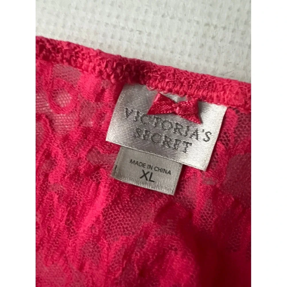 Victoria's Secret Lace Chemise Dress Women XL Pink‎ Floral Adjustable Straps